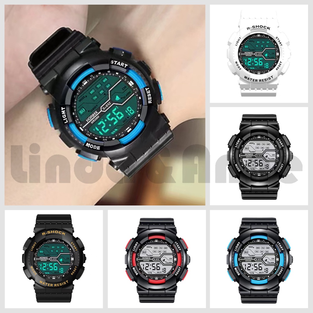 [COD] Jam Tangan Pria Terbaru Digital Sport Rubber Fashion Watch Men Murah