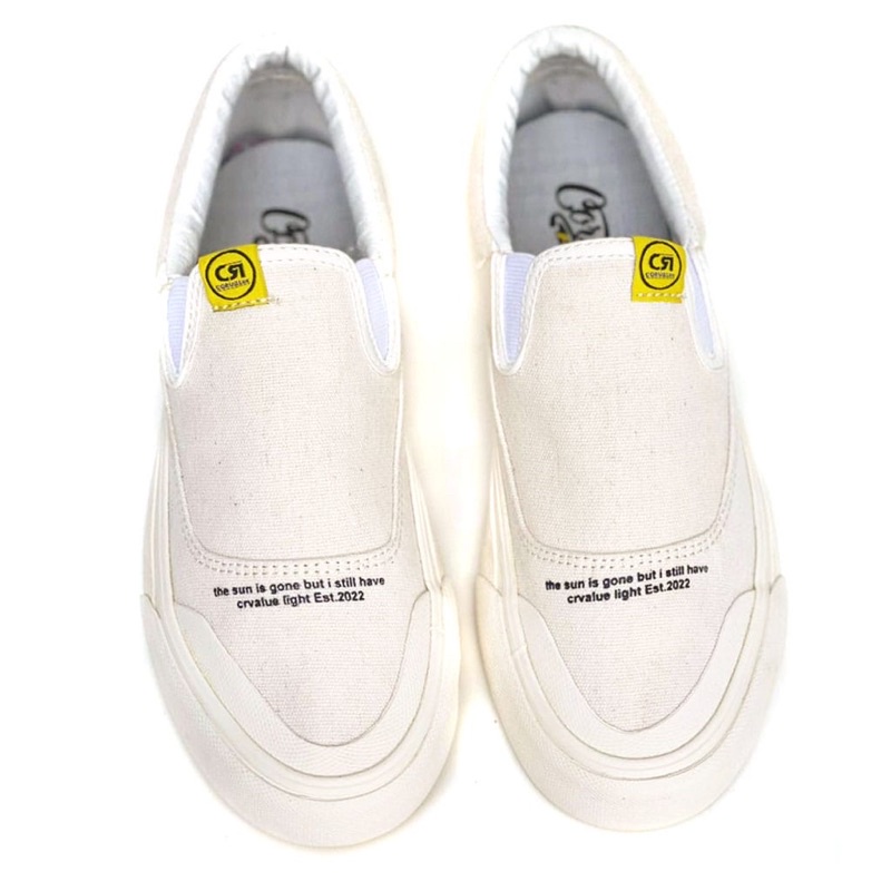 SEPATU CORVALUE - SLIP ON NICOSIA FULL WHITE ORIGINAL