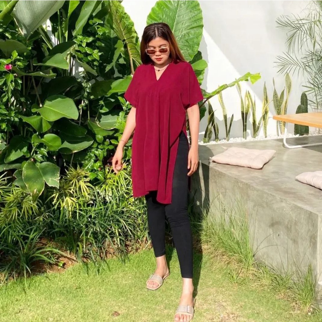 Blouse Nagita Long Square atasan Crinkle / Atasan Long Square