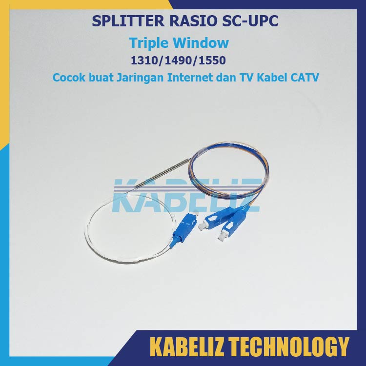 Splitter ratio 22:78 splitter 1x2 ratio Three window spliter rasio 1:2 coupler ftth catv fiber optic sc upc murah