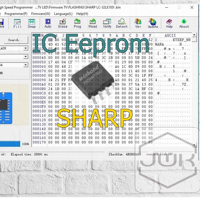COD | TD4 | IC Eeprom plus Firmware TV Sharp Siap Pakai