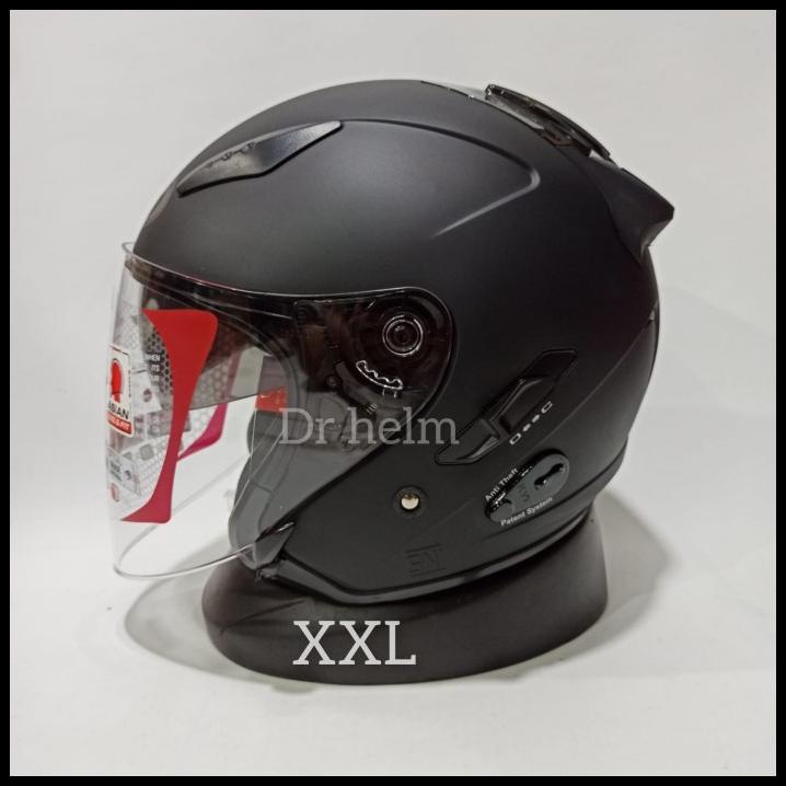 Helm Kyt Galaxy Flat R Hitam Doff Ukuran Xl/Xxl Double Visor