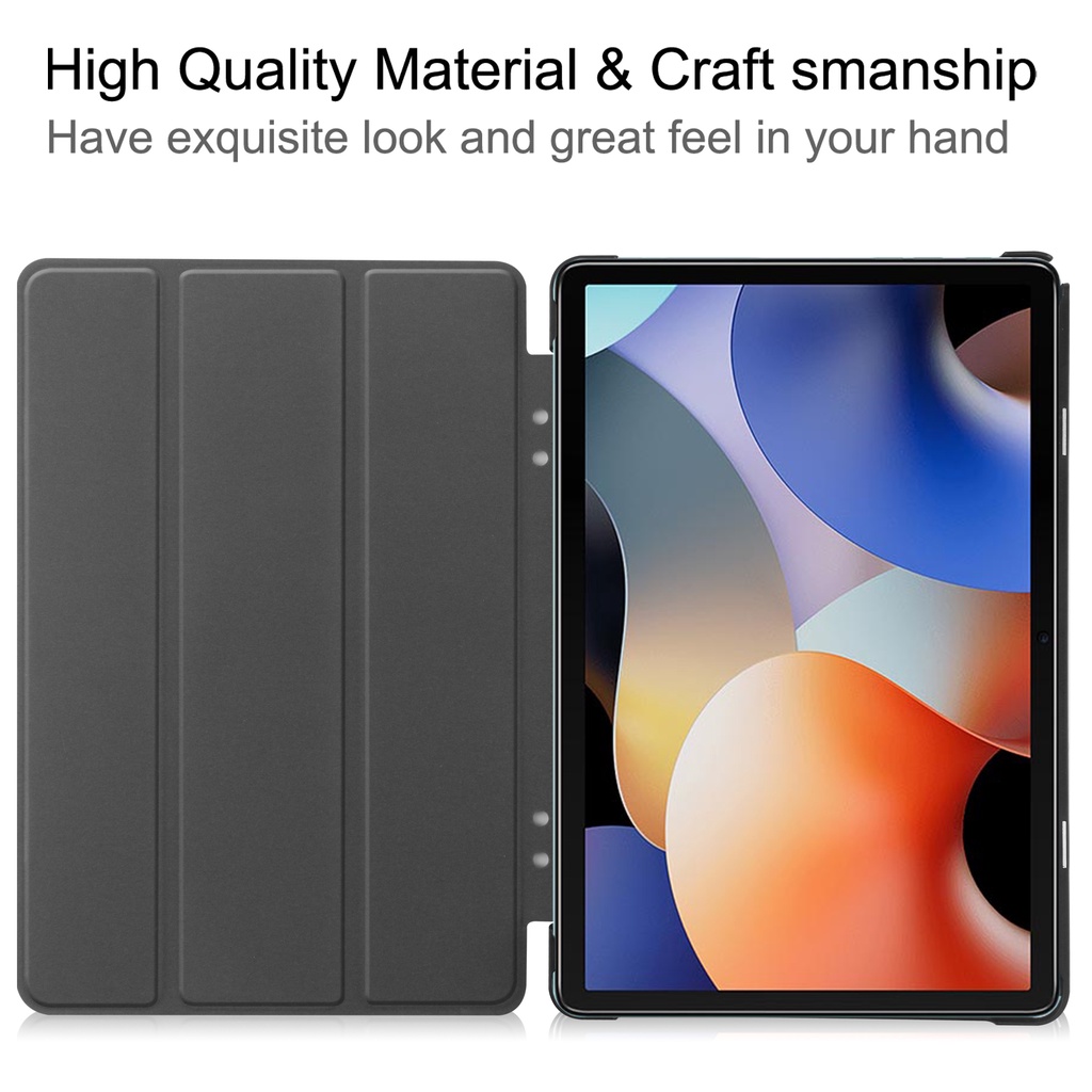 Untuk Blackview Oscal Pad10 (2022) 10.1 Inci Kualitas Tinggi Tablet Perlindungan Case Fashion Tri-fold Custer Stand Casing Flip Holder Warna Solid Penutup Kulit