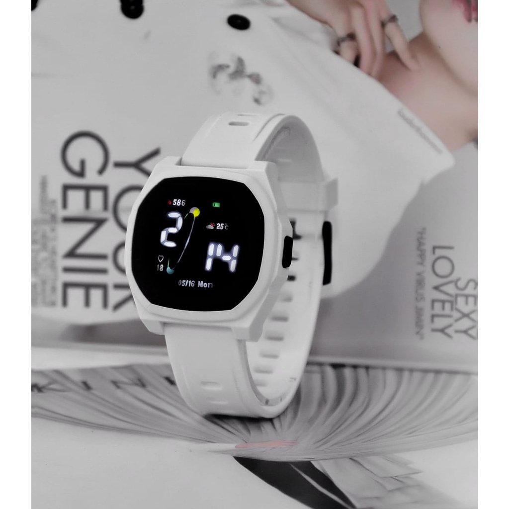 BAJ Jam Tangan LED Digital Pria Wanita Rubber Electronic Fashion Couple Anak Remaja Import Premium RM072