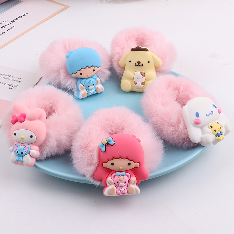 IKAT RAMBUT SANRIO POMPOM BESAR IMUT LUCU. ANAK DEWASA/ KUCIRAN RAMBUT SANRIO CINNAMOROLL MELODY BULUBULU