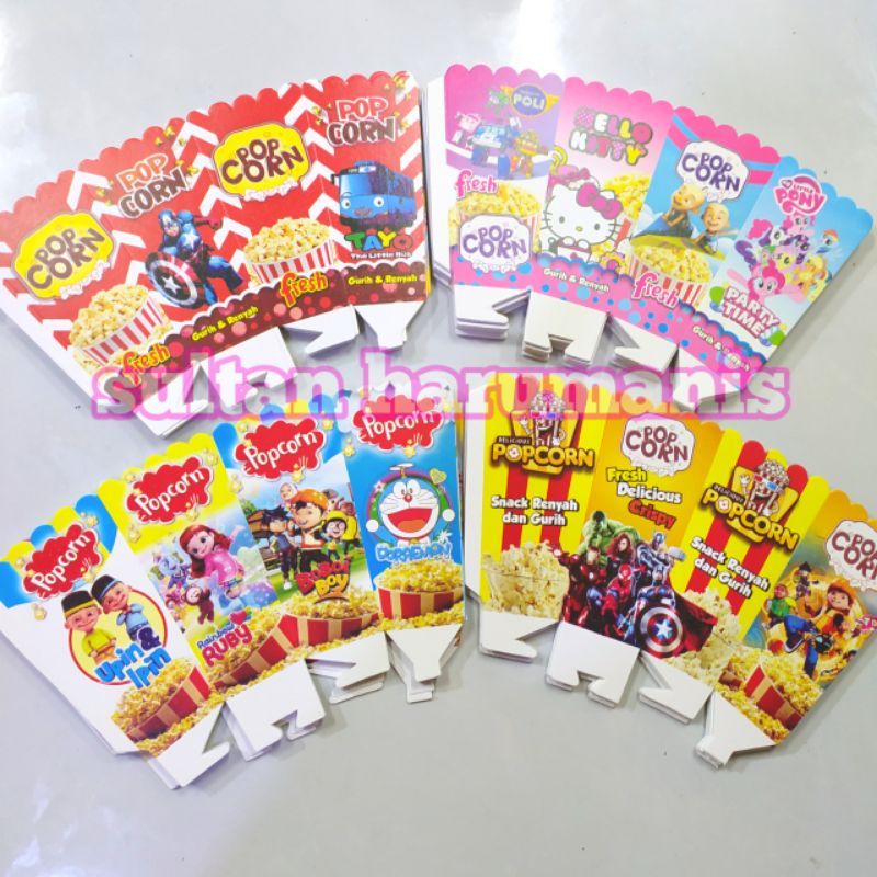 kertas popcorn 12x6cm bungkus popcorn wadah popcorn kemasan popcorn