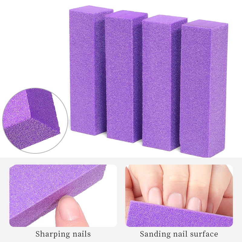 10pcs/set Purple Nail File Buffer Block Sanding Manicure Pedicure Nail Art Sanding Buffing Tools