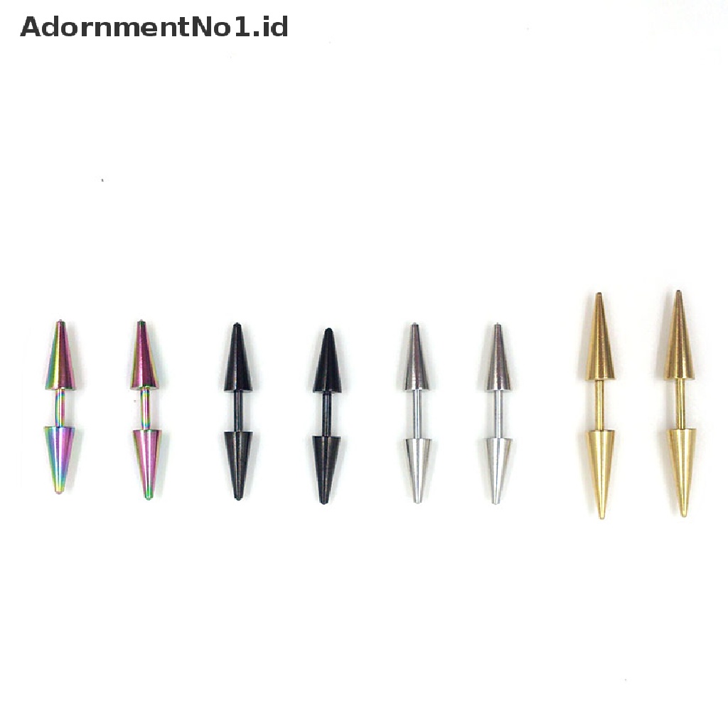 [AdornmentNo1] 1pasang Fashion Pria Wanita Stainless Steel Rivet Spike Punk Rock Stud Earrings Hot [ID]