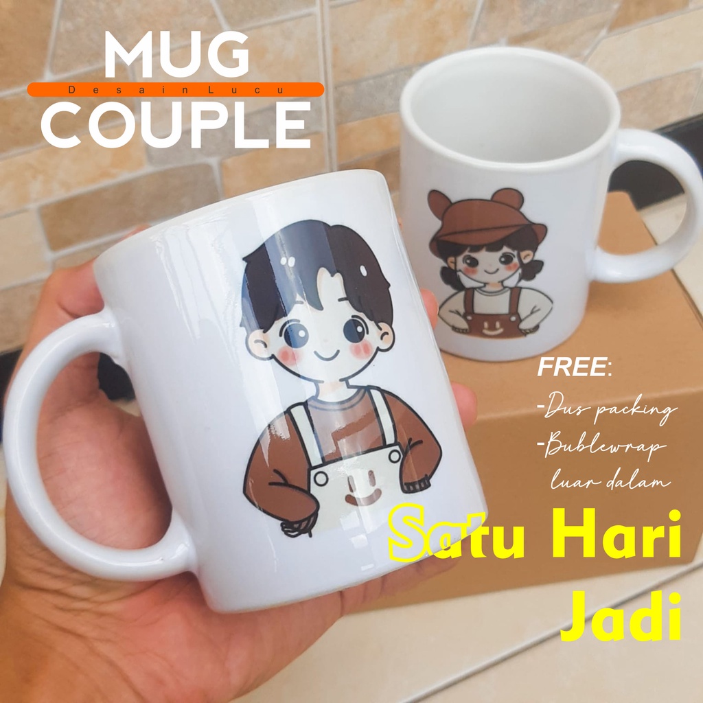 Mug Couple gelas lucu  - Satu Hari Jadi