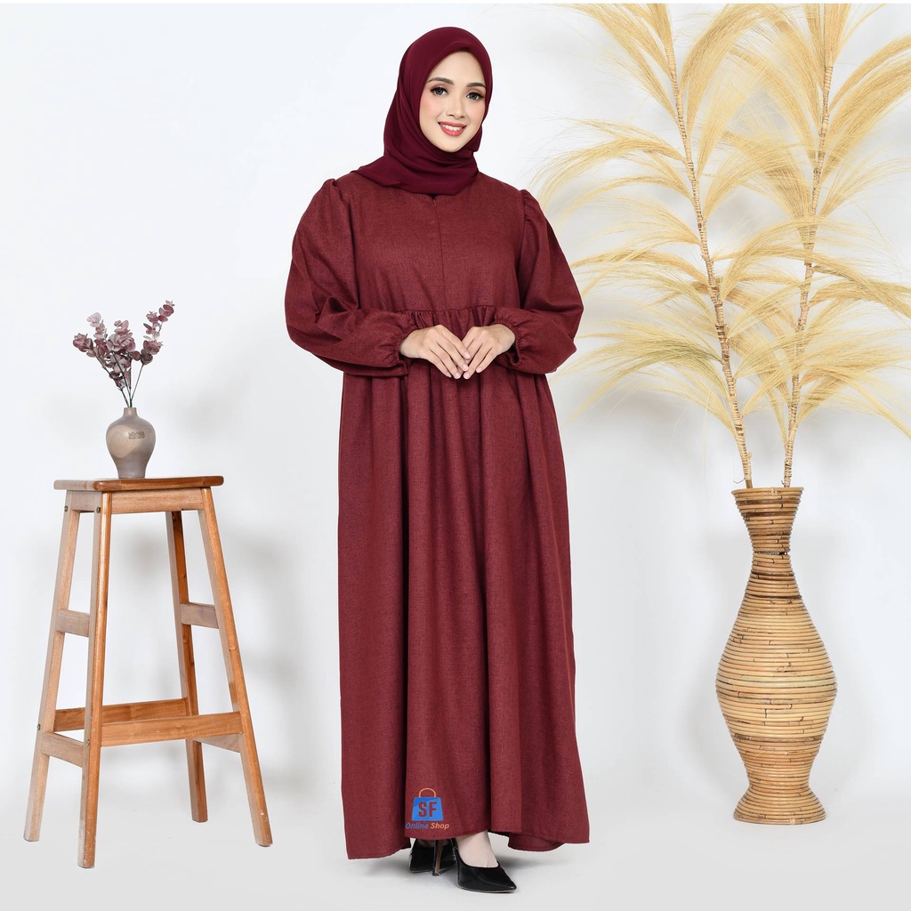 GAMIS /DRESS / BAHAN KATUN MADINAH POLOS BASIC FODU