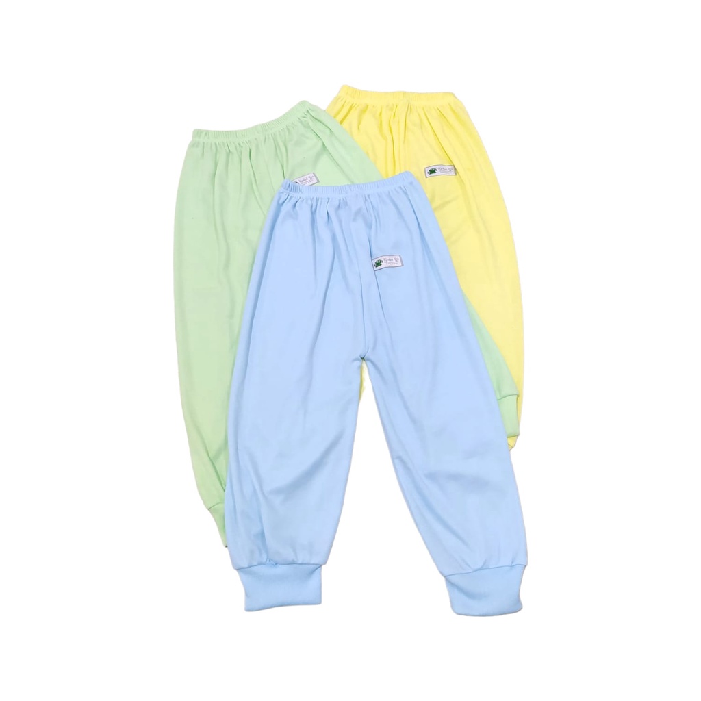 [3 pcs] Celana Panjang Bayi Polos Motif Usia 0-5 Tahun