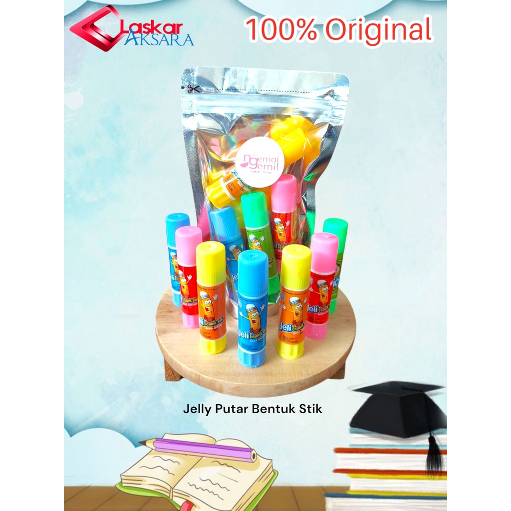 

Jeli Putar Bentuk Stik Jelly Stick Putar Aneka Rasa Buah / Premium