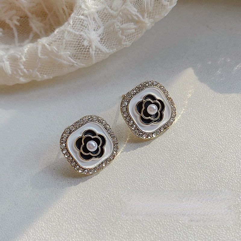 Baru S925 Perak Berlapis Mutiara Camellia Anting Priness Gadis Telinga Studs Fashion Aksesori