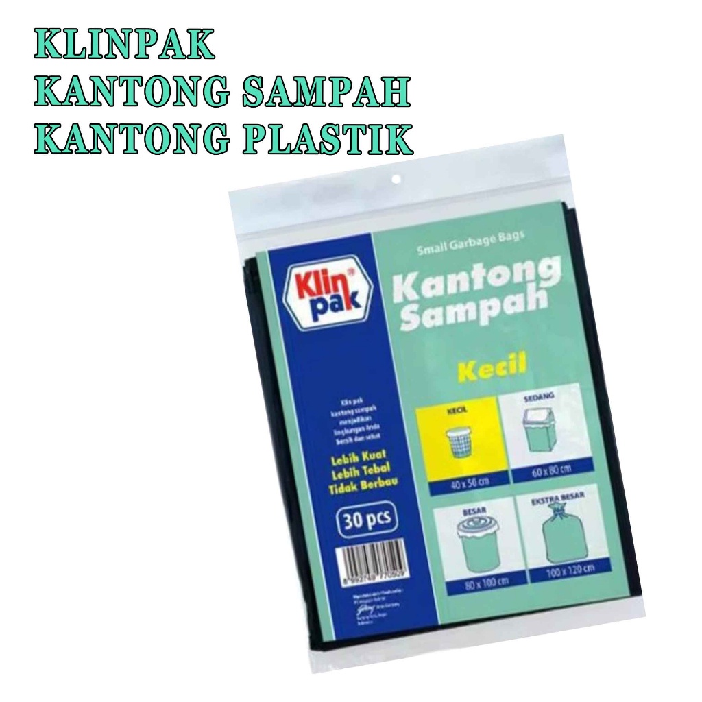 KANTONG SAMPAH SERBAGUNA* Kantong sampah ukuran 40X50 cm isi 30 pcs