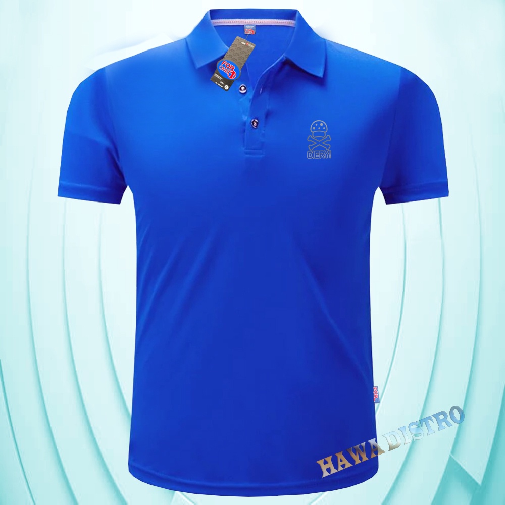 Bisa ( COD ) - Polo Kerah Diery Text Silver  - Kaos Kerah Pria Distro - Kaos polo Shirt pria Kerah -
