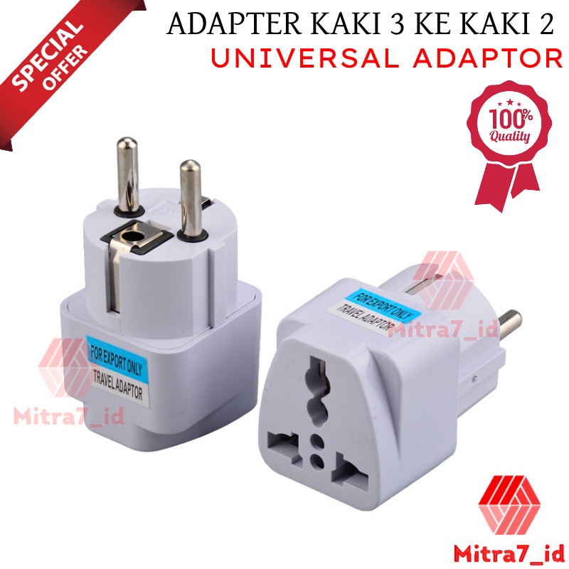 [M7] Colokan Adaptor Kaki 3 Ke Kaki 2 / Steker / Universal Travel Adaptor