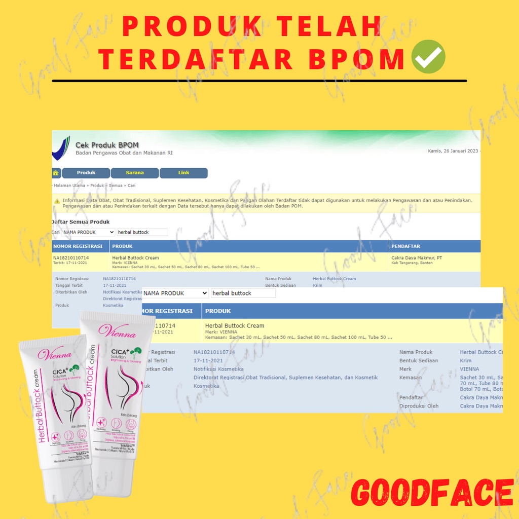 PEMBESAR BOKONG WANITA PERMANEN VIENNA HERBAL BUTTOCK 80ML CREAM CICA+ SOLUTION KRIM BOKONG PERAWATAN TUBUH