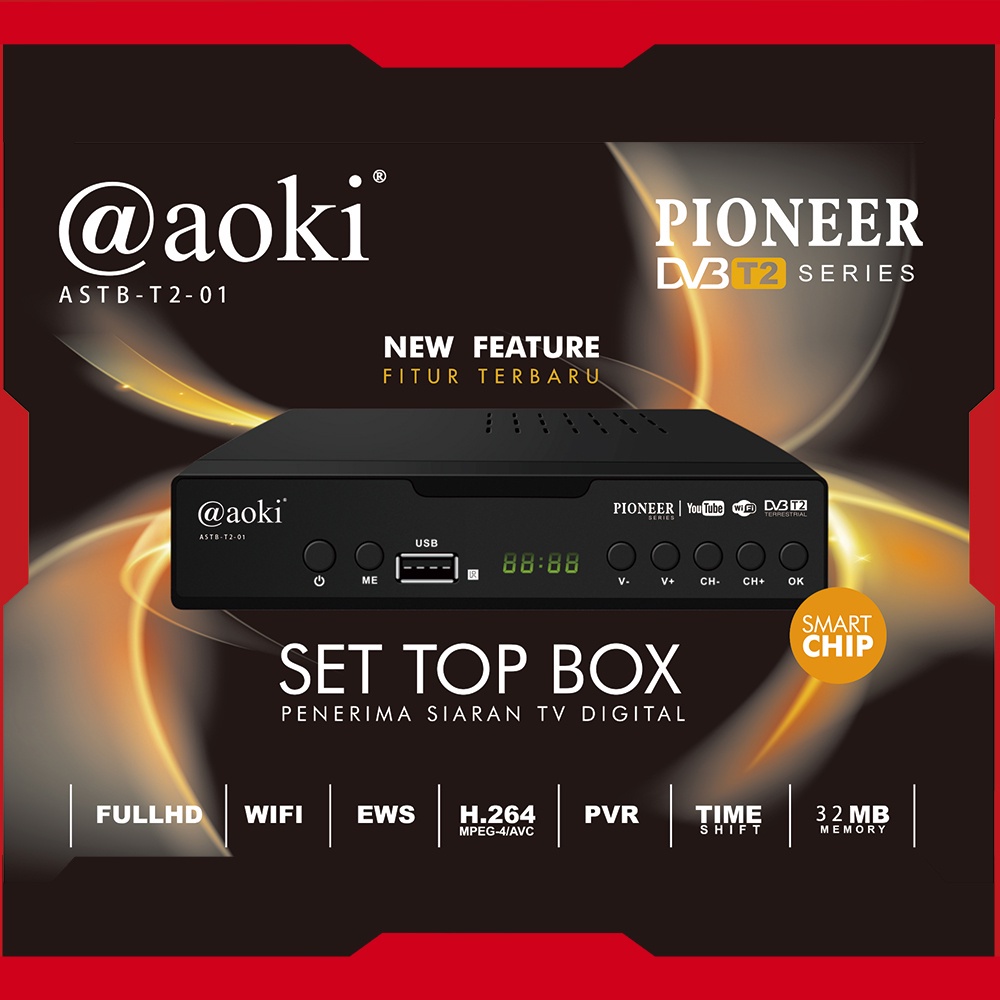 READY STOK Set top Box tv AOKI ASTB T2-01 digital dvb t2 Receiver Penerima Siaran Full HD/ STB DVB-T2 Wifi Bisa Youtube | set box tv digital antena tv tabung / set topbox tv digital untuk tv led / set top box digital tv / stb tv AOKI ASTB-T2-01 | FMS