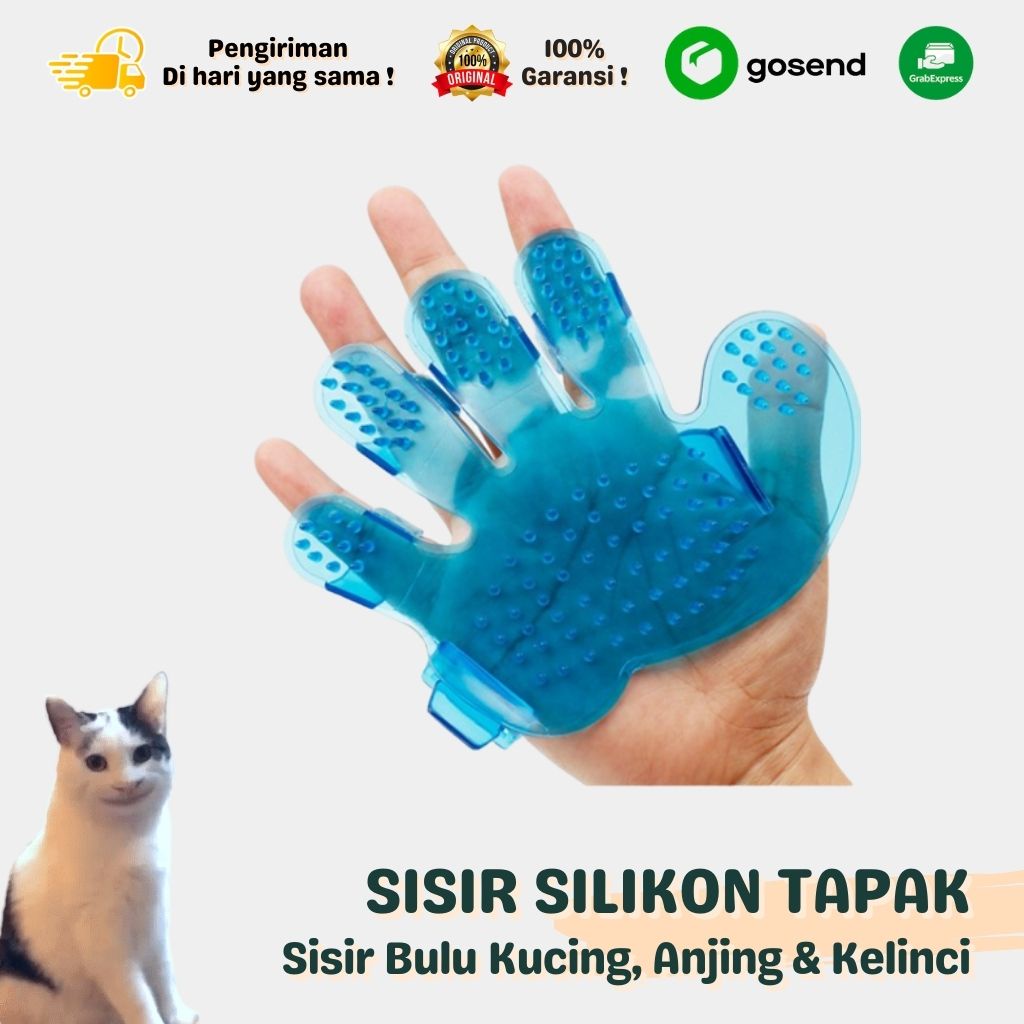 Perlengkapan Hewan SISIR TAPAK Silicon Grooming Bahan Tebal