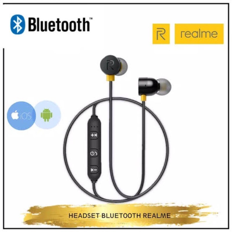 Headset bluetooth realme / headset bluetooth magnet / headset realme buds wireless S09 super Extra BASS