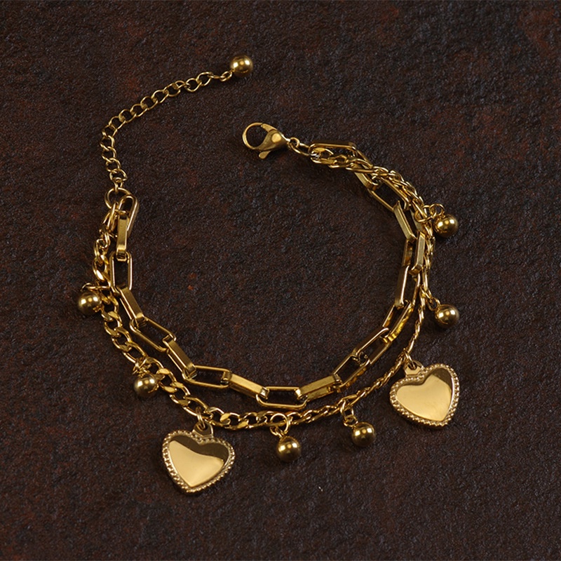 Gelang tangan dua layer love sporty titanium anti karat harga grosir bisa COD