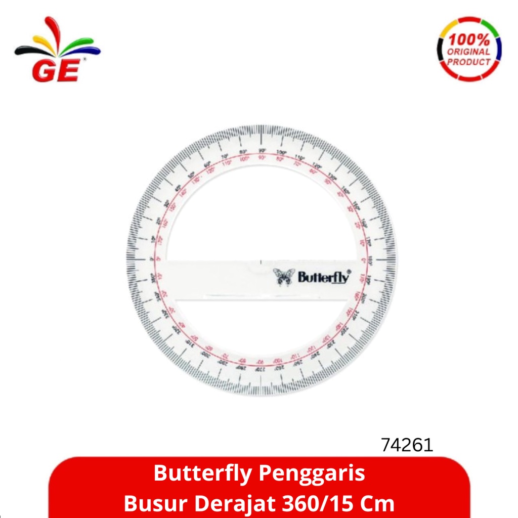 

BUTTERFLY - Penggaris Busur Derajat 360/15 Cm 74261