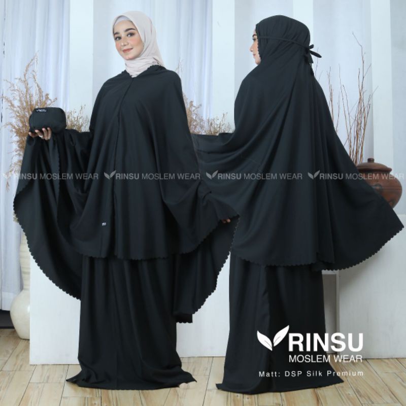 Mukena Dewasa Traveling 2 in1 Laser Cut DSP Silky premium