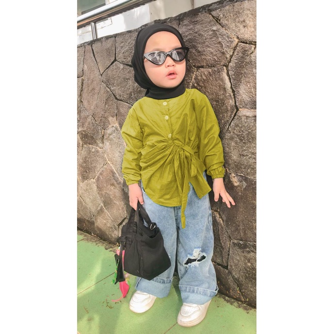 Kalila Lori Top Atasan anak model kemeja serut | Atasan Baju Anak CEWEK Untuk Umur 1 - 7 tahun