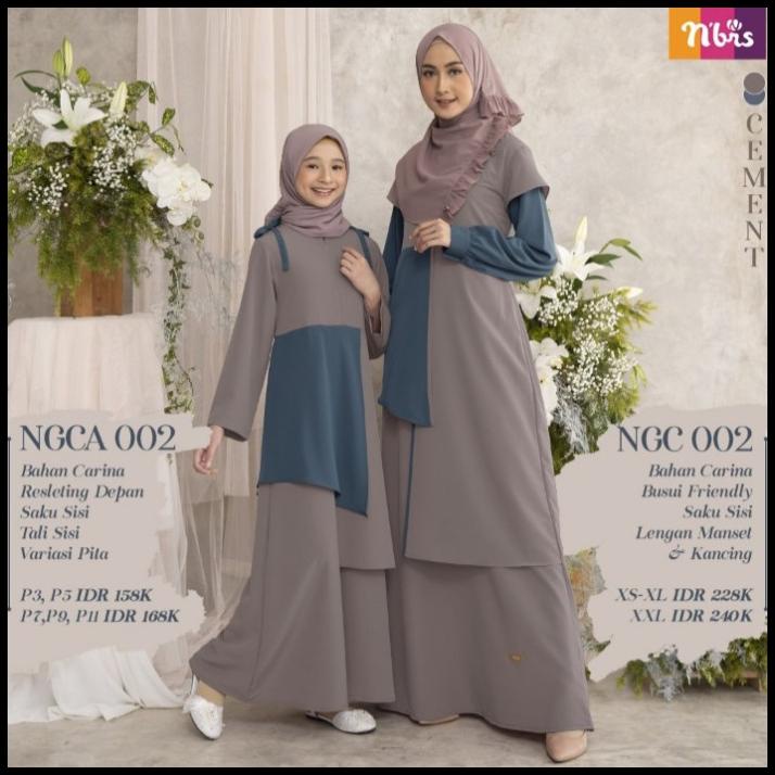 Gamis Couple Ngc 002 Dan Ngca 002 Cement - Couple Nibras Terbaru 2021