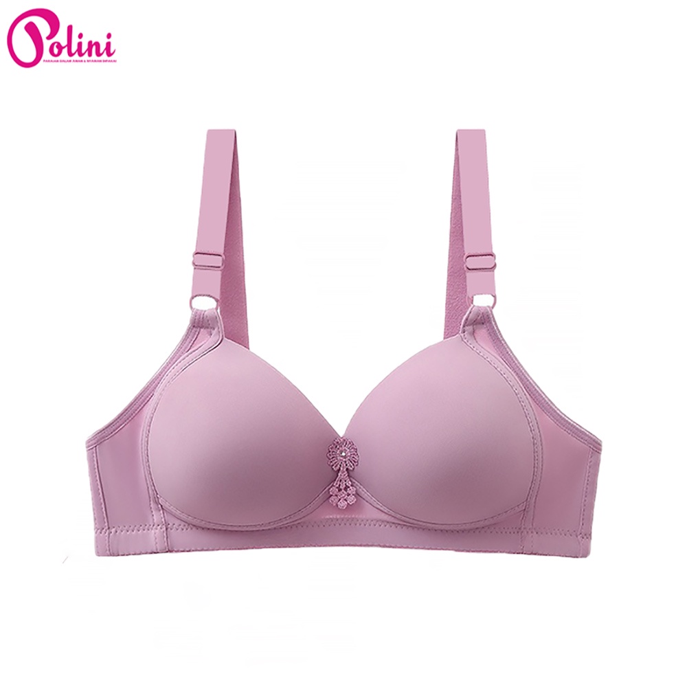 POLINI Bra Wanita Cup Besar Bh Tanpa kawat Busa Tipis Kait 4 A171