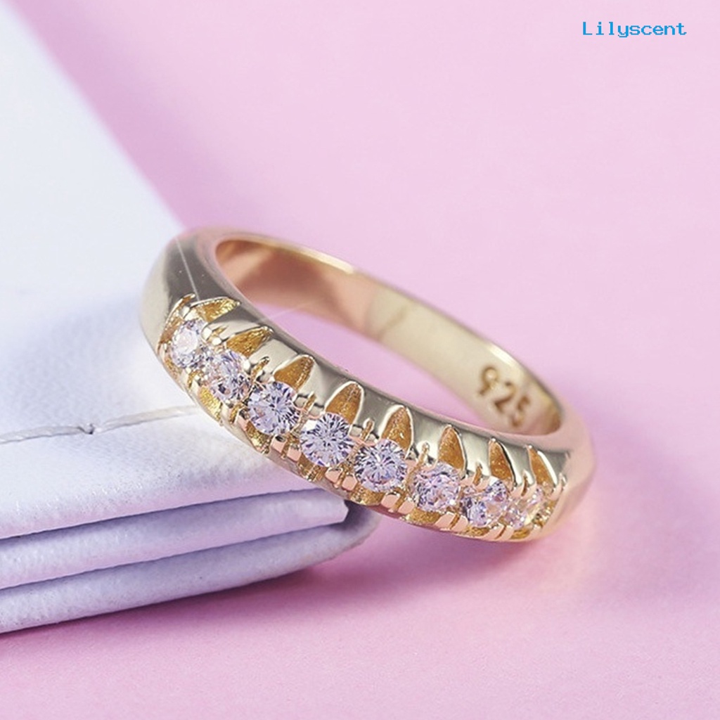 [LS] Perhiasan Fashion Wanita Kreatif Jari Dekorasi Alloy Baris Tunggal Geometri Cincin Untuk Pernikahan