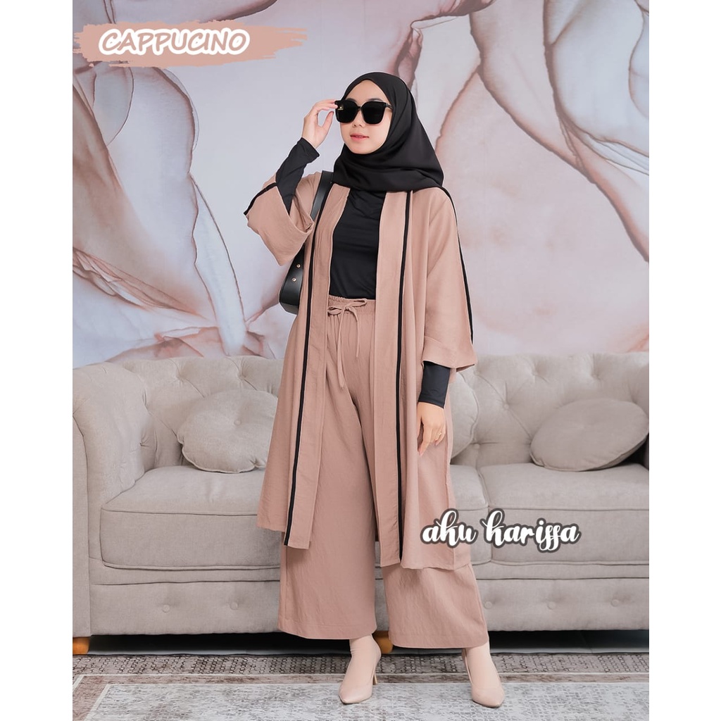ONE SET KULOT VELISYA AKU KARISSA ATASAN CARDIGAN MIX CELANA LINEN CORDOVA SETELAN OUTER WANITA TERBARU KOREA STREET STYLE BEST MODEL HANGOUT