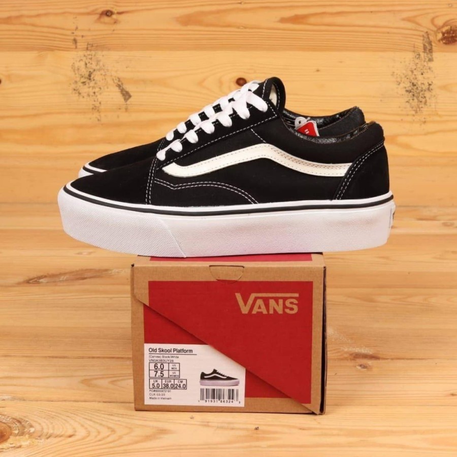 Sepatu Vans Oldskool Premium Hitam Putih Pria Wanita Sneakers Vans Black White Premium Quality Terbaru