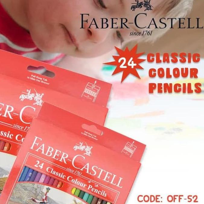 

Kekinian - PENSIL WARNA KAYU 24 WARNA - FABER CASTELL CLASSIC 24 Warna (OFF-52) ~