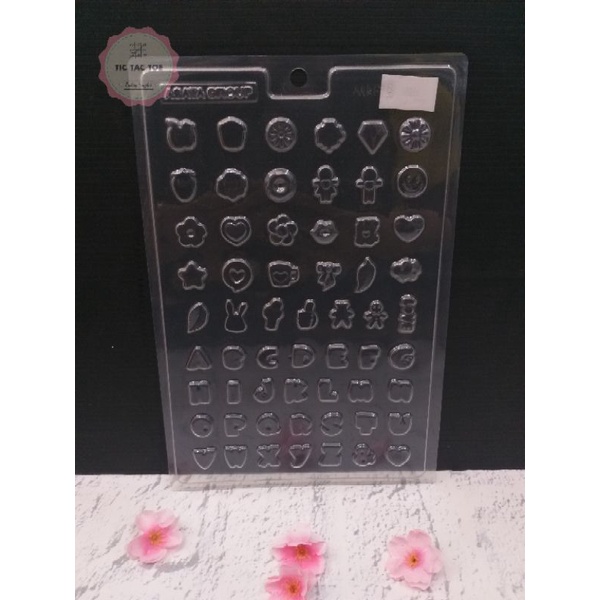 Mika Praline Karakter Buah,Abjad/ Cetakan Coklat Buah dan Abjad (09584)