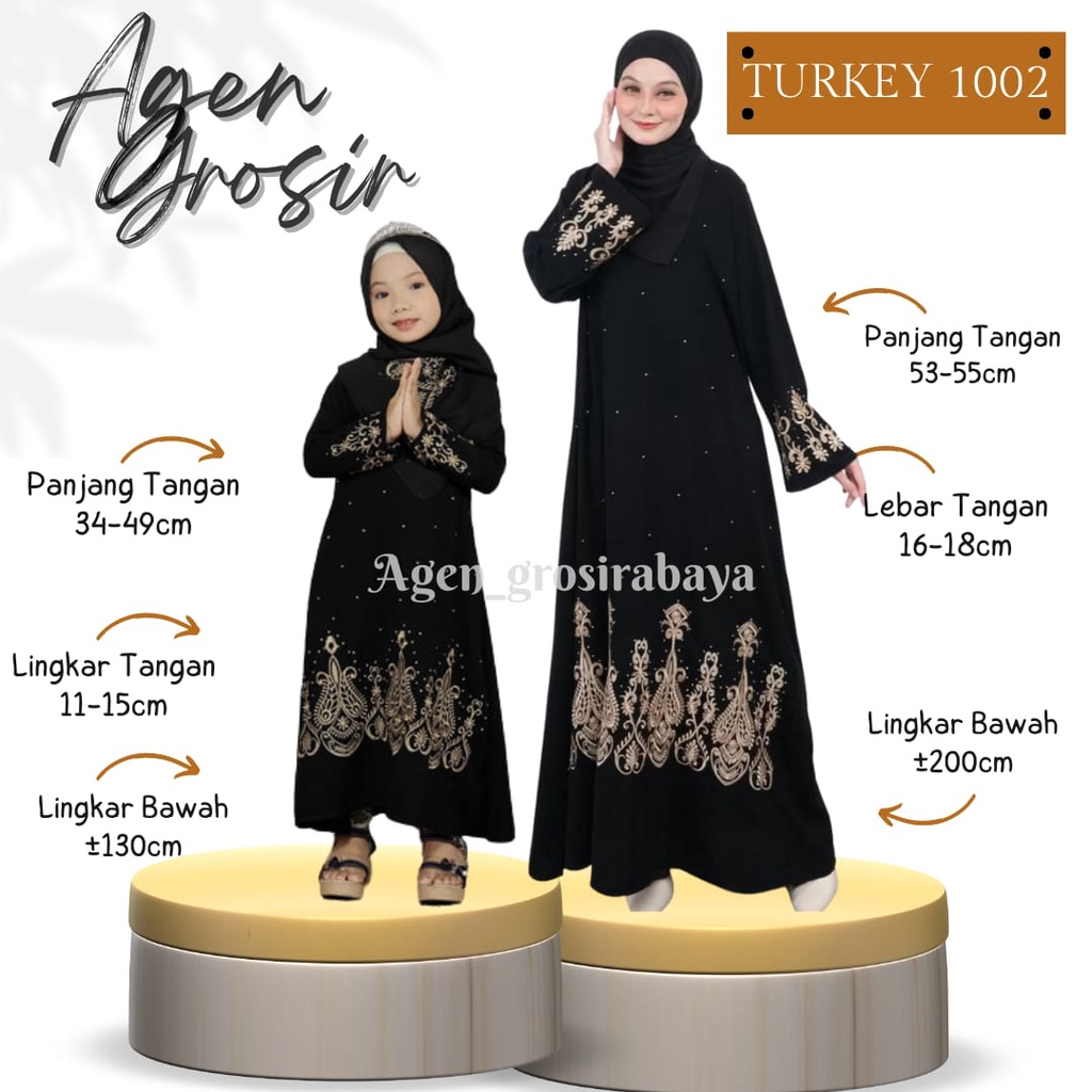 ABAYA DREES SYARI 1002 ABAYA BORDIR TERMURAH ABAYA ARAB ABAYA GAMIS Turkey Hitam Terlaris