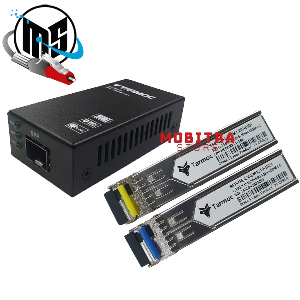 Paket Tarmoc Media Converter SFP 1G POE IN 5-24V + SFP BIDI 1G 10KM