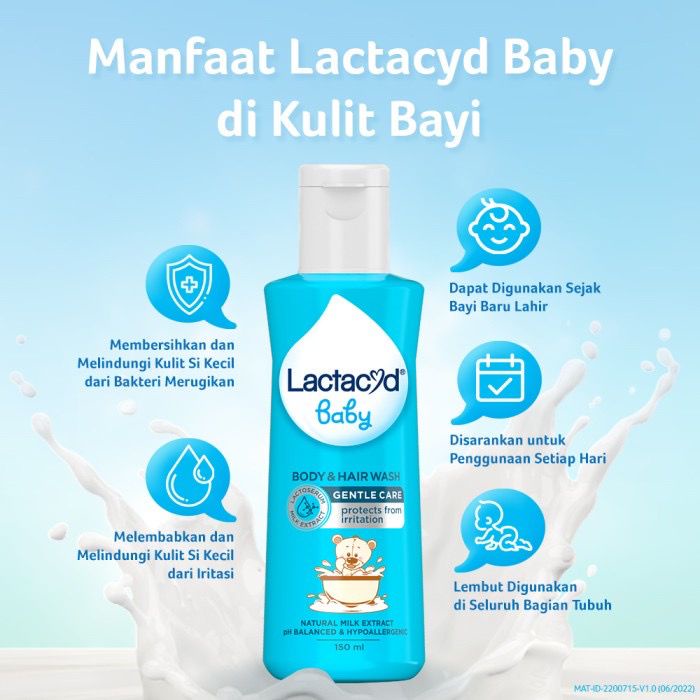 Lactacyd Baby 250 ml Cleansing and Moisturizing Liquid Soap 60 mL / 150mL / 250 mL, Sabun Bayi 150 ml