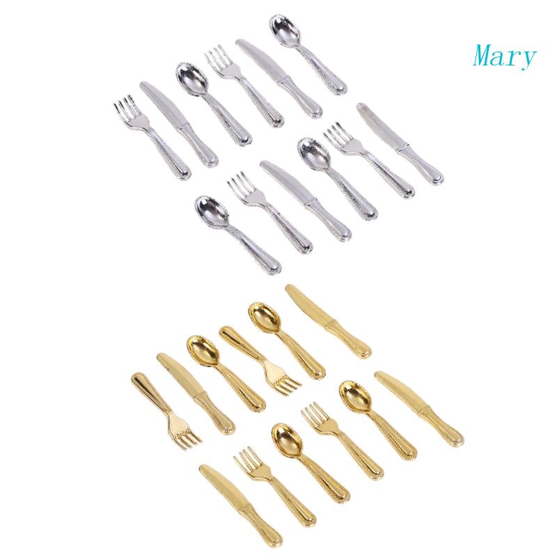 Mary Realistis Cutlery Pretend Kitchen Toy 1: 12untuk w/Pisau Remaja Perempuan Rumah Boneka T