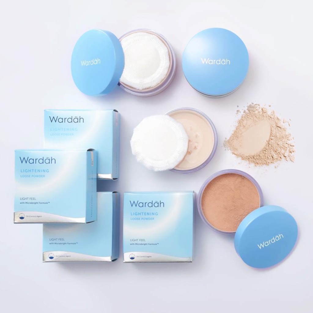 WARDAH Lightening Matte Powder Indonesia / Bedak Tabur 20g / Natural Matte Finish Oil Control UV Protection Microbright Formula SPF 15 PA++ Loose Powder High Coverage Mencerahkan Halus / Cosmetic Makeup Face Make Up / Compact BB Cream Concealer / Series