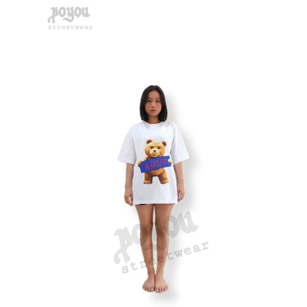 ADLV &quot;Ted&quot; kaos oversize pria dan wanita mirror 1:1