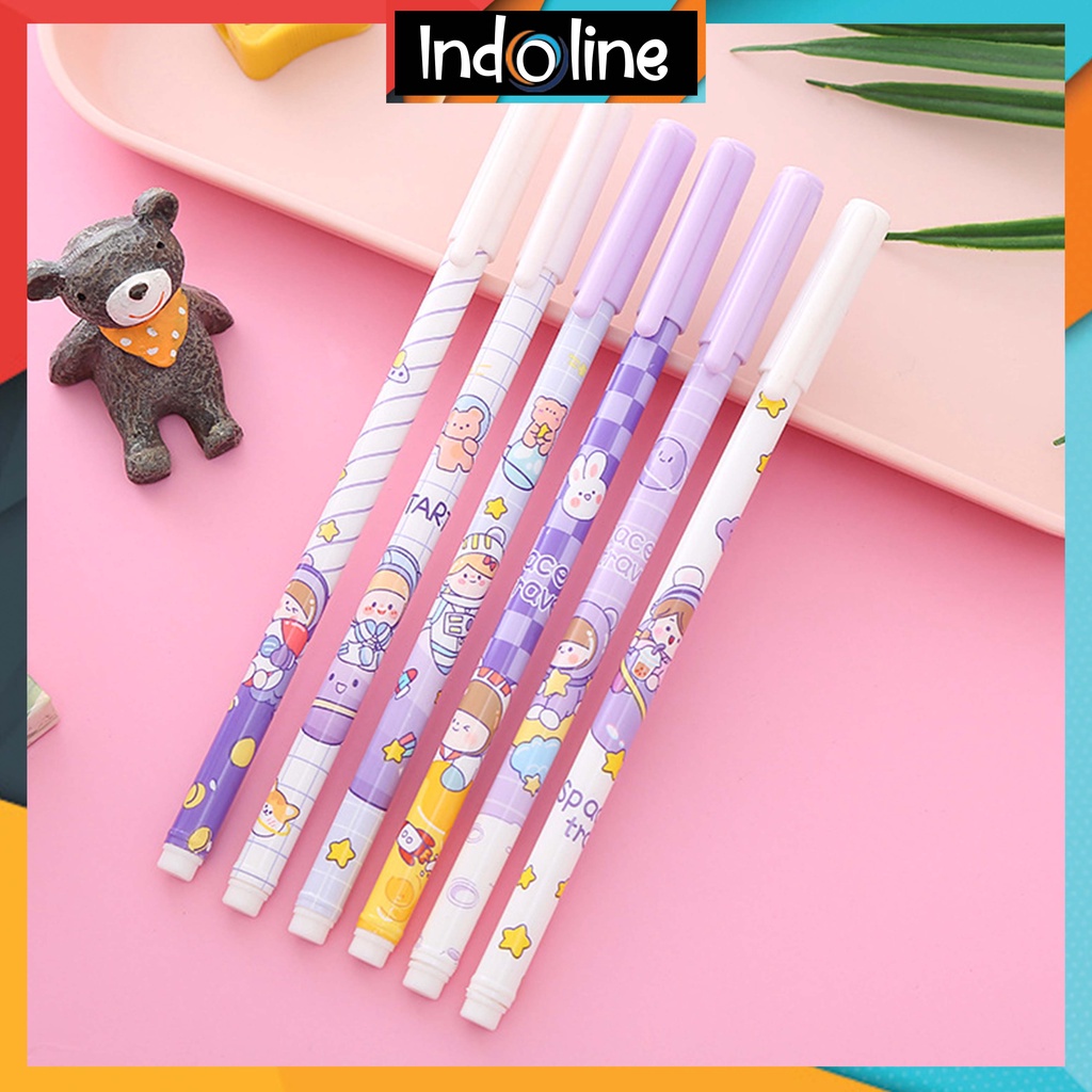 

✔️ Pulpen Gel Motif Cartoon Ungu Pulpen Korea Pelajar Dan Kantor Pena Lucu Import COD