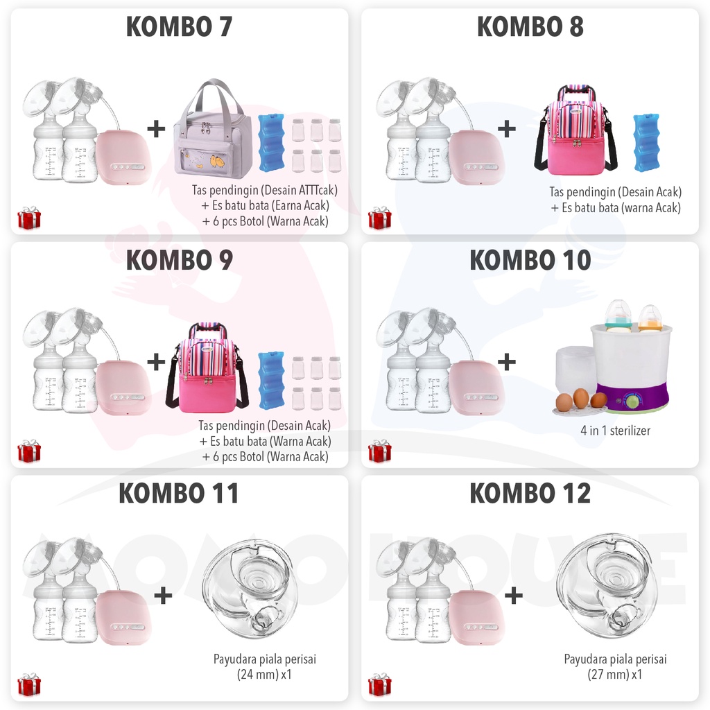 MOMO HOUSE Double Electric Pompa ASI Elektrik Electric Double Breast Pump Electric Breast Pump