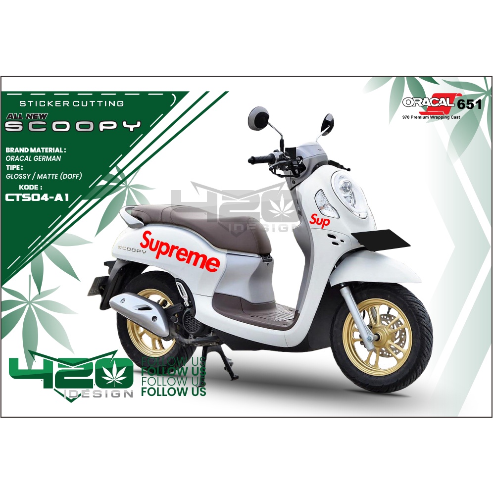 Cutting Stiker Scoopy All New Supreme Premium - Stiker Cutting Scoopy SUPREME - Lis Stiker Body Scoo