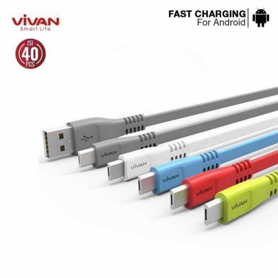 Vivan CMS100 Kabel Micro Usb 2.1 A - Vivan Kabel Charger Micro Fast 1M