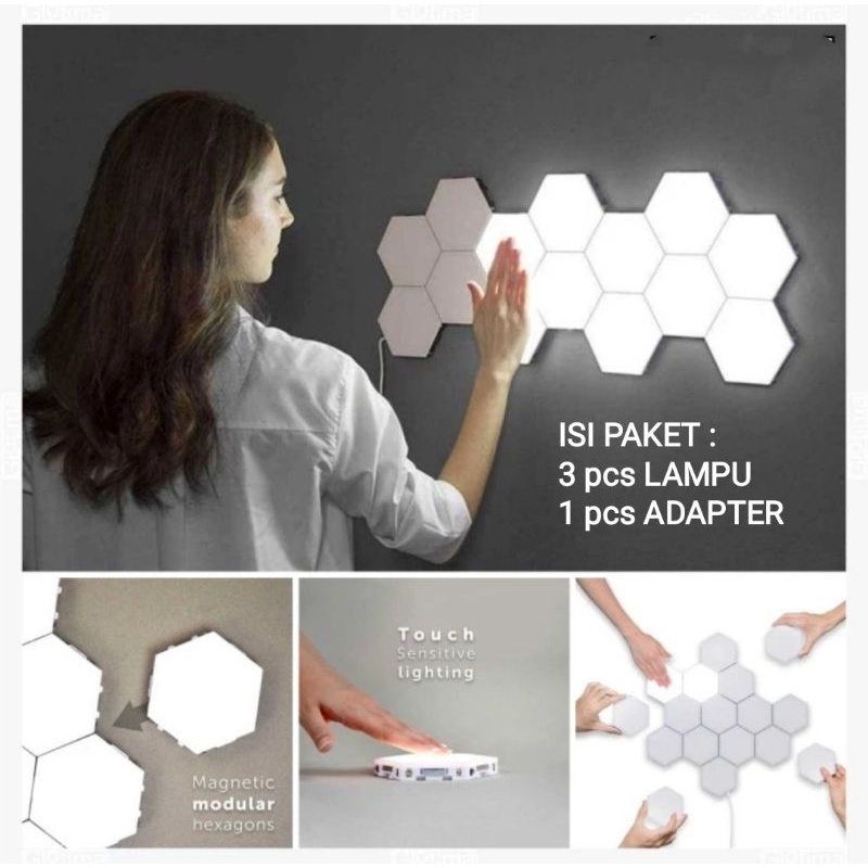 Lampu Dekorasi Interior Dinding Hias Quantum LED Hexagon Touch Screen