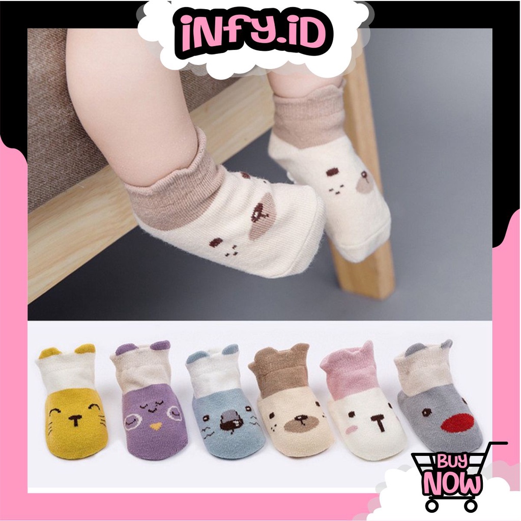 INFY - SEPATU PREWALKER ANTI SLIP BAYI KARAKTER ANIMAL CUTE / SEPATU KAOS KAKI KOREA FASHIONABLE KK035