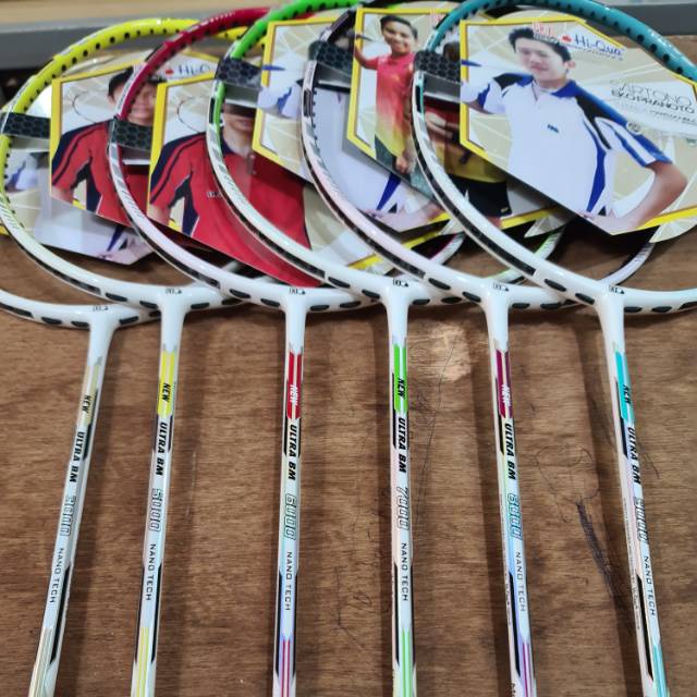 [Free Pasang Senar] Raket Badminton HiQua New Ultra BM Bonus Tas Kaos Senar Original
