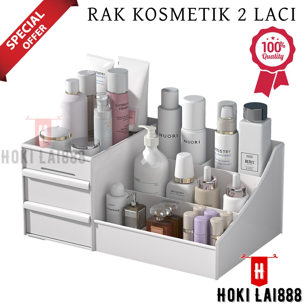 [HKL] COSMETIC STORAGE DRAWER 2 LACI / RAK KOSMETIK / STORAGE COSMETIK BOX / KOTAK PENYIMPANAN MAKE UP / RAK KOSMETIK DRAWER