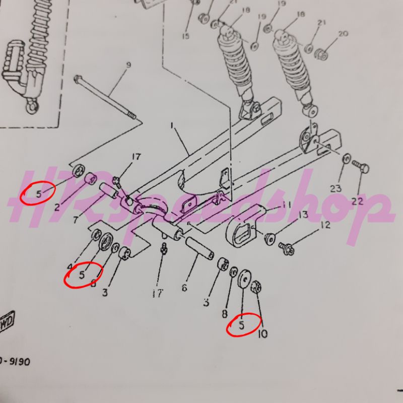 Ring Seal Bosh swing arm yamaha Rxz Rzr milenium catalyzer